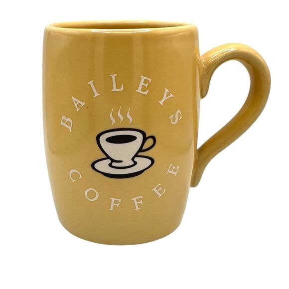 Baileys Coffee Cup Mug Art Deco Irish Cream Liqueur Diner Yellow - Picture 1 of 5